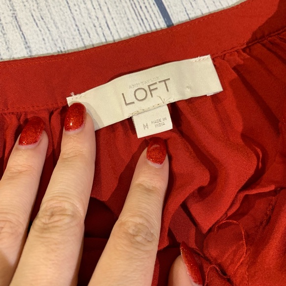 Loft Red Bohemian Shirt Dress - Picture 5 of 8